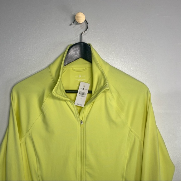 Lou & Grey Long Sleeve Zip Up Women’s Small Neon Yellow Spandex Athletic Sweater - Picture 4 of 15